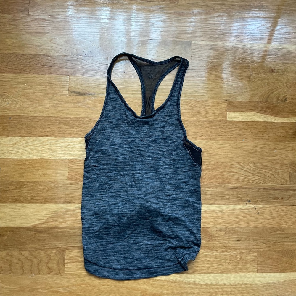 Lululemon grey/black tank top with mesh